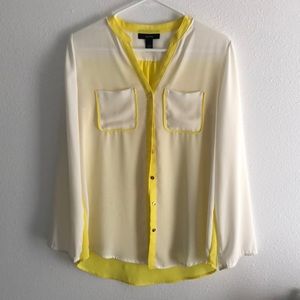 White and yellow blouse